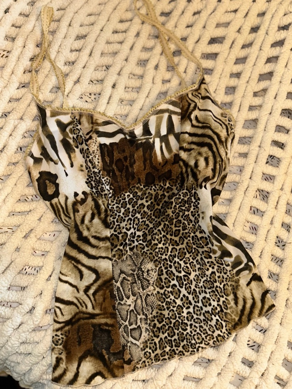 90s Vintage Animal Print Going Out Cami